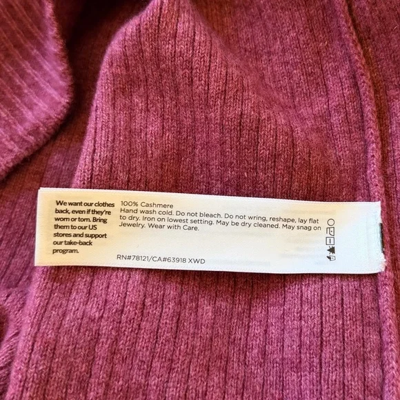 Eileen Fisher Italian Cashmere Ribbed Funnel Neck Sweater, L - winter warmth! - Picture 8 of 8